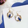 New Fashion Moon Stars Rabbit Dangle Earrings For Women Flower Kitten Fishbone Crystal Pearl Asymmetrical Earring Party Jewelry G220312