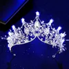 New Various Luminous Tiaras Crowns for Bride Blue Light LED Crown for Women Party Wedding Headpiece Hair Ornaments Crystal Tiara H0827