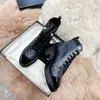 Designer Fashion Patchwork Cuir Avec Pearl Chunky High Heels Leisure Platform Shoes Stylish Outdoor
