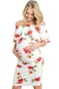 Été femmes hors épaule Robe de maternité à volants garniture Maxi vêtements de grossesse pour bébé douche Robe Femme Enceinte Q0713