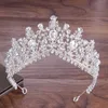 Barock Kristall Wasser Tropfen Braut Schmuck Sets Strass Tiaras Krone Halskette Ohrringe für Braut Hochzeit Dubai Schmuck Set257S