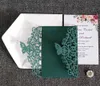 Cartes découpées au laser d'invitation de mariage de papillon vert pour la douche nuptiale Coing Sweet 16 anniversaire avec Printibbon personnalisé et Env1231493