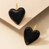 Dingle ljuskrona färgglada punk svart hjärta form droppe droppörhängen för kvinnor damer enkel kärlek piercing örhängen fest juvelrt gåva