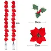 2M 10LED Noël Poinsettia Fleurs Décorations Garland String Lights Ornements d'arbre de Noël Noël Intérieur Extérieur Décor à la maison 211109