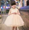 Tulle Baby Champagne Girl Dresses Special Occasion Dress Pearl Baptism Ball Gown Newborn Birthday Princess Party Clothes G1129