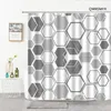 Rideaux de douche gris Hexagonal géométrique moderne simplicité crochets salle de bain rideau maison cuisine porte produits