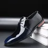 Designer de luxe nouveaux hommes pointus en cuir verni brillant à lacets chaussures de mariage mocassins décontractés robe formelle d'affaires Zapatos Hombre