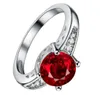 Anillo de plata esterlina sólida granate rojo Real 925 Stampe joyería de mujer 6Mm banda de boda de cristal enero cumpleaños piedra natal R016Rgn 3251P