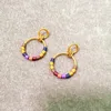 Araña colgante des boucles d'oreilles S925 Aguja de plata Diseño europeo y americano Rainbow Macarons Pendientes Joyería femenina