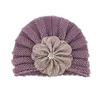 16*14 CM Fashion Knitting Wool Warm Hats Toddler Cute Handmade Flowers Beanie Caps Baby Girls Headwear Infant Hair Accessories