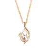 Vrouwen Crystal Rhinestone Lange Collier en Oorbellen Set Water Drop Hanger Kettingen Oorbellen Mode-sieraden Accessoires