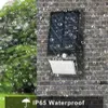 Vattentät IP65 PIR Sensor 24 LED Solljus Vit / Svart Skugga Vit vägglampa Utomhusvinden