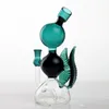 Leaf Style Bong Joint 14.4mm 22cm Tall Hunter color Glass Bongs Hookahs with Bowl Filler Percolator Oil Rigs