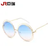 Vintage Round Big Size Oversized lens Mirror Sunglasses Women Brand Designer Metal Frame Lady Sun Glasses Lady Cool Retro4464574