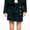 Vintage Kobiety Tweed Plaid Spódnice Wiosna-Jesień Moda Damska Patchwork Krótka Spódnica Kobiet Chic Duszny Dziewczyny Cute 210527