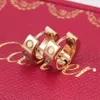 Ear Cuff Boucles d'oreilles de marque Vintage Boucles d'oreilles en forme de C à vis en or rose de haute qualité pour hommes et femmes