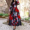 Vestidos casuales Tamaño grande 5XL Una línea Maxi Vestido Retro Estampado floral Fiesta de manga larga Mujeres Cena Noche Fecha Ropa 2022 Otoño Fashi280f