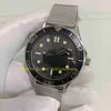 Real Po Men's Automatic Watch Mens 42mm svart urtavla 007 Ingen tid att dö 300 m rostfritt stål armband Edition Professional A208R