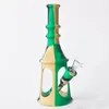 2022 Ny hookah tryckning 8INCH POGODA Silikonvattenrör Glas Bong Mini Bongs