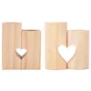 Candle Holders 1 Set Wooden Candlestick Candelabra Heart Shaped Holder For Wedding Party Decoration Home