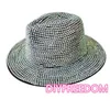 Szerokie brzegi czapki czerwone rhinestone fedora unisex hat fedoras jazz impt