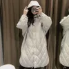 Casual winter High quality simple design women long cotton jacket Hooded Coats 210819