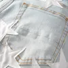 Jeans pour hommes Minglu étoiles patchs Design Streetwear Patchwork déchiré Stretch Denim pantalon mince crayon pantalon taille 40