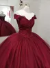 Bury Sparkly Quinceanera Dresses Off the Shoulder Lace Applique Sequins Custom Made Floor Length Tulle Sweet 15 16 Princess Pageant Ball Gown Vestido
