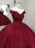 Sparkly Bury Quinceanera Dresses Off The Shoulder Lace Applique Sequins Custom Made Floor Length Tulle Sweet 15 16 Princess Pageant Ball Gown Vestido