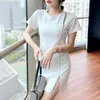 Moda Zipper Slim Emagrecimento Two-Wear T-shirt Feminino Vestido Verão Moda Coreana Mulheres Mulheres 210520