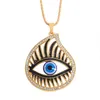 S2329 bijoux de mode turquie mauvais œil pendentif collier incrusté de diamants strass yeux bleus colliers