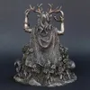 Posągi żywiczne Cernunnos Siedzący Statua Rzeźba Celtycki Bóg Postać Underworld Statua do domu Dekoracji ogrodowej 210727