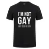 I'm Not Gay But 20 is 20 Funny T-shirt For Man Bisexual Lesbian LGBT Pride Birthdays Party Gifts Cotton T Shirt 210629