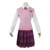 New Danganronpa V3 COSPLAY Akamatsu kaede costume Women's uniform Anime Shirt / Vest skirt socksWigs JK school Y0913