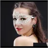 Masques Fournitures de fête Maison Jardin Masque de fête de mascarade en dentelle blanche Noël et Halloween Styles multiples adaptés à toutes sortes de fêtes