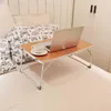 Breakfast in Bed Tray Table , Lap Desk, Foldable Laptop Table,Laptop Stand for Sofa, Bed Trays for Eating and Laptops, Small Picnic Tables Portable--Bamboo Wood Grain