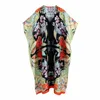 Black Floral Impressão Kimono Midi Vestido Mulheres Verão Fluindo Largo de Manga Curta Mulher Vestidos Casuais Streetwear Vestidos 210430