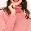 Women's Sweaters Cashmere Sweater High Collar Knitting Bottom Shirt Hollow-Carve Design Turtleneck And Pullover Style