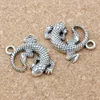 50Pcs Antique Silver Zinc Alloy Lizard Animal Charms Pendants For Jewelry Making Bracelet Necklace Findings 27X31mm A-129