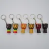 나무 열쇠 고리 보석 아프리카 드럼 키 체인 악기 혼합 색상