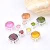 Mix 5pcs Morganite Pink Topaz Citrine Peridot New Luckyshine 925 Sterling Silver Pendant Square Gemstone Halsband Pendants For Lady Party Gift