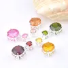 믹스 5pcs morganite 핑크 토파즈 Citrine Peridot New Luckyshine 925 스털링 실버 펜던트 광장 보석 목걸이 레이디 파티 선물을위한 펜던트