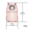 Essential Oils Diffusers ZL0367 300ml Cute Cat Cool Portable USB Humidifier Humidificador Fogger Mist Maker Colorful Lamp Aromatherapy Silent Car Air Freshener