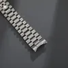 Watch Bands 13mm 17mm 20mm 21mm Solid Stainless Steel Jubilee Curved End Strap Band Fit For241d