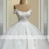 Abiti da sposa di lusso con scollo rotondo e abito da ballo 2022 con spalle scoperte in pizzo e perline Vestido de Novia Abiti da sposa Mariage