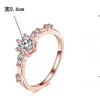 Womens Rings Crystal Jewelry Six claw ring plated small diamonds, Cluster For Female Band styles