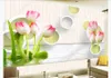 Papel de Parede Modern Abstract Wallpaper Tulpen Bloemreflectiecirkel 3d Muurschildering Woonkamer Sofe TV Achtergrond Wall Paper