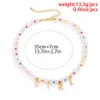 Vintage Sweet Choker Colorful Pearls Choker Necklace Kpop Rainbow Irregular Beaded Chain Girl Pendant y2k Women Jewelry