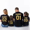 Passende Familie-Kleidung, Familien-Look, Baumwoll-T-Shirt, Papa, Mama, Kind, Baby, lustiger Briefdruck, Nummernoberteile, T-Shirts, Sommer 1497, Y2