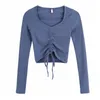 Sexy Femmes Sweet V-Col Chemises courtes Mode Dames Cordon Tricoté Tops Élégant Femme Chic Blouses Solides 210430